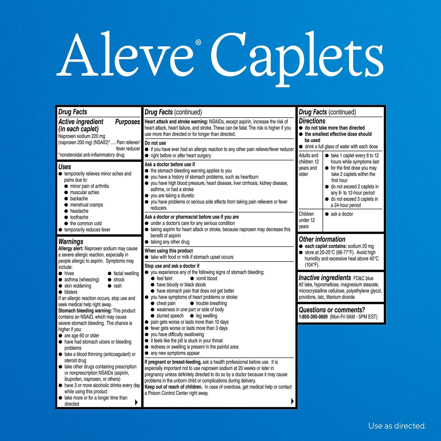 Aleve® Pain Relief 220 mg Strength Naproxen Sodium Tablet 90 per Bottle (1194964_BT)