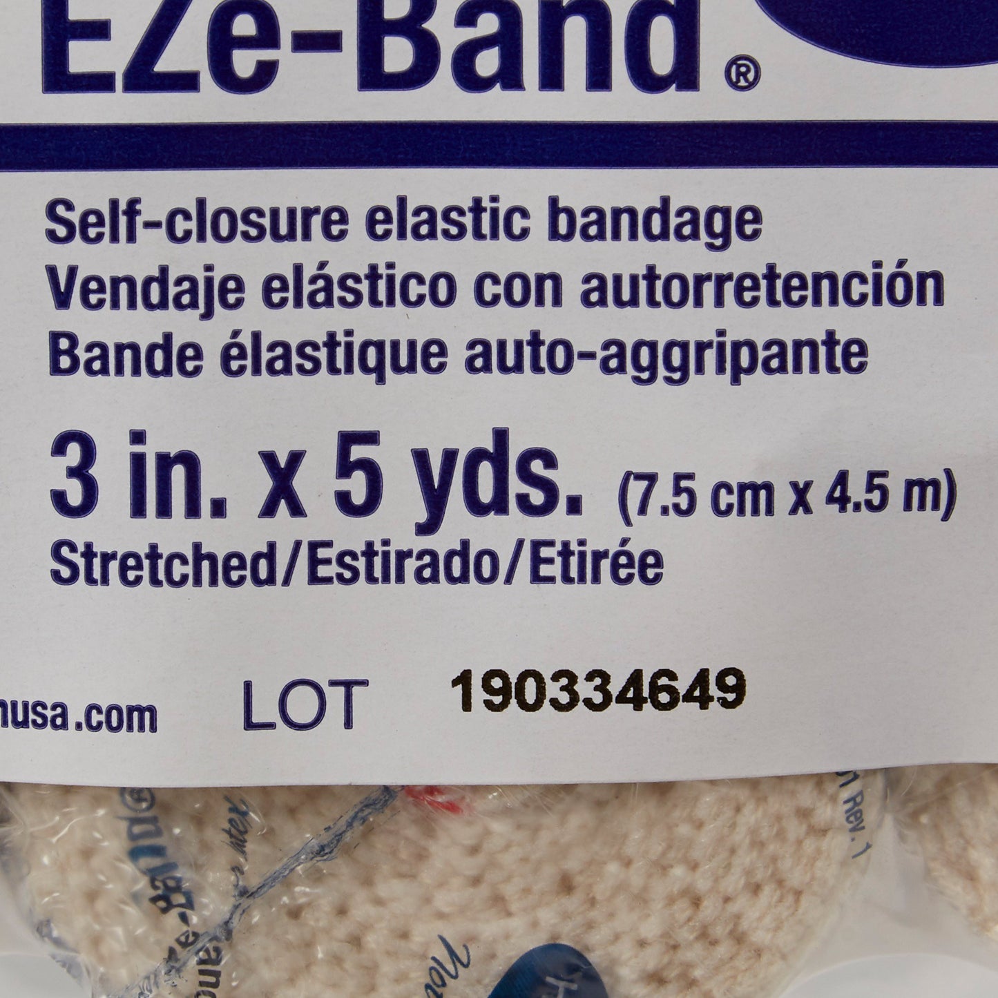 EZe-Band® LF Elastic Bandage 3 Inch X 5 Yard Double Hook and Loop Closure Tan NonSterile Standard Compression (442366_CS)