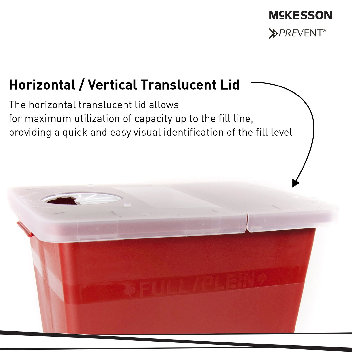 McKesson Prevent® Sharps Container Red Base 13-3/4 W X 13-3/4 D X 14 H Inch Horizontal / Vertical Entry 8 Gallon (1011861_CS)