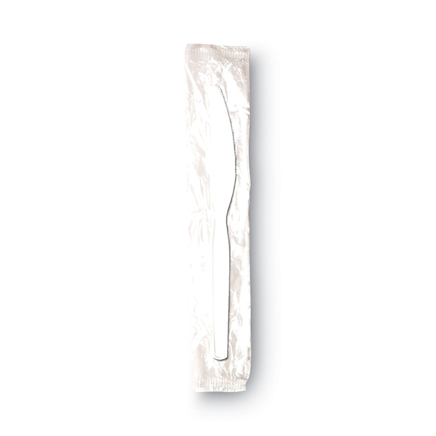 Dixie® Individually Wrapped Mediumweight Polystyrene Cutlery, Knife, Plastic, White, 1,000/Carton (DXEKM23C7)