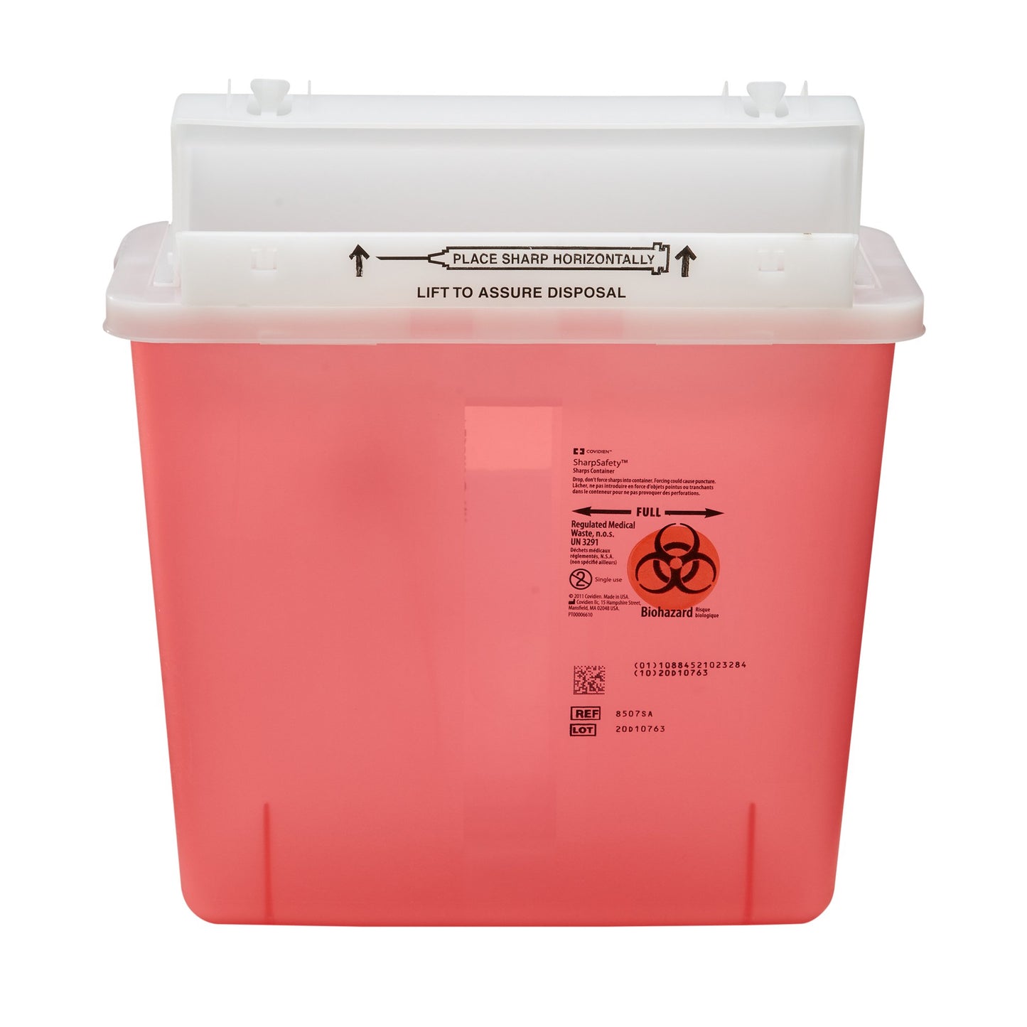 SharpStar™ In-Room™ Sharps Container Translucent Red Base 12-1/2 H X 5-1/2 D X 10-3/4 W Inch Horizontal Entry 1.25 Gallon (344297_CS)