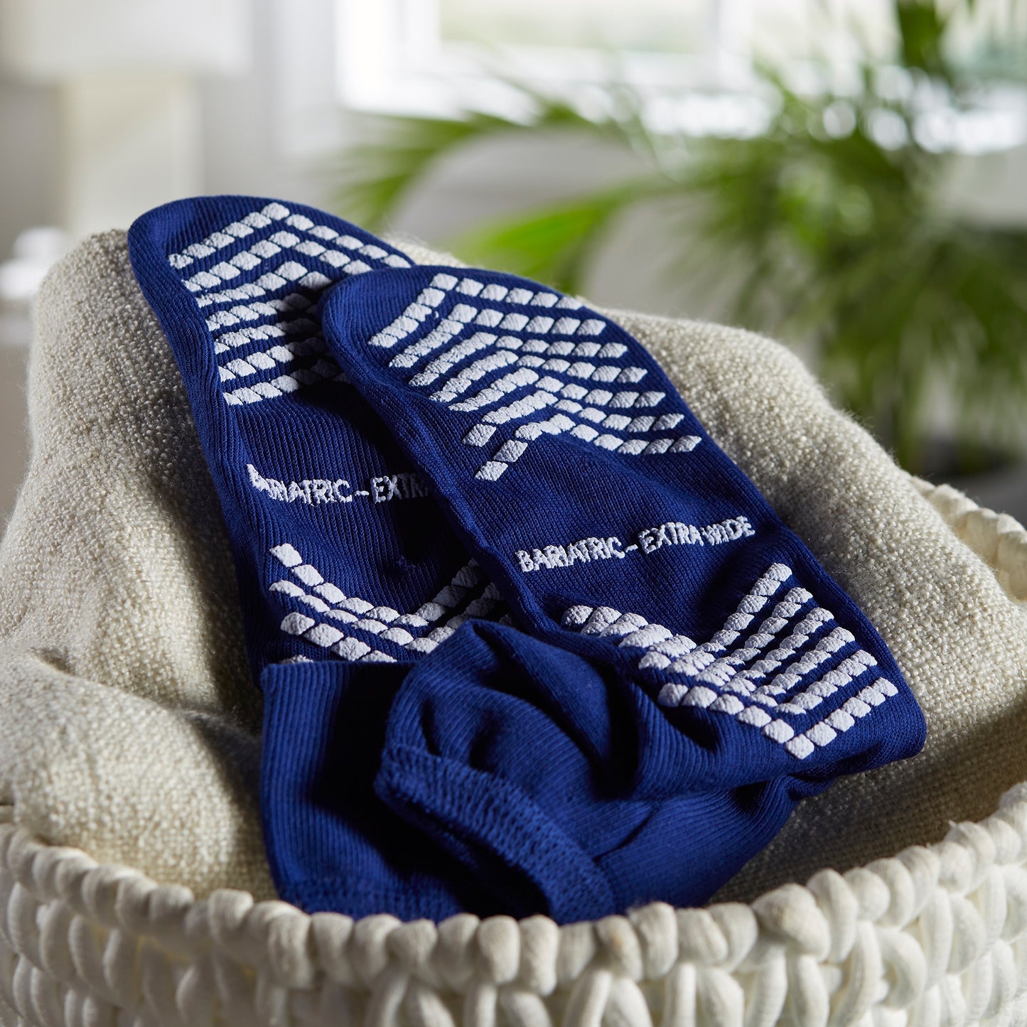 McKesson Slipper Socks Unisex Adult Bariatric / X-Wide Single Tread Single Patient Use Royal Blue (1038462_PR)