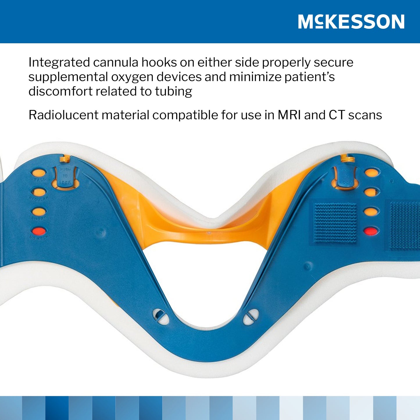 McKesson Rigid Cervical Collar Preformed Adult One Size Fits Most One-Piece / Trachea Opening Adjustable Neck Circumference (1220096_BG)