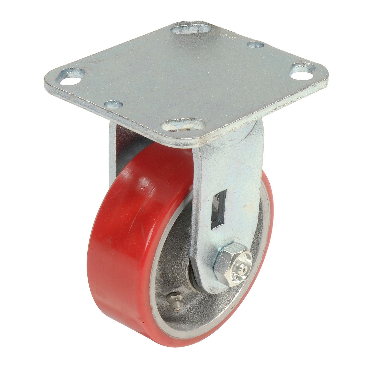 Global Industrial Heavy Duty Rigid Plate Caster 4" Polyurethane Wheel 600 Lb. Capacity (WB748307)