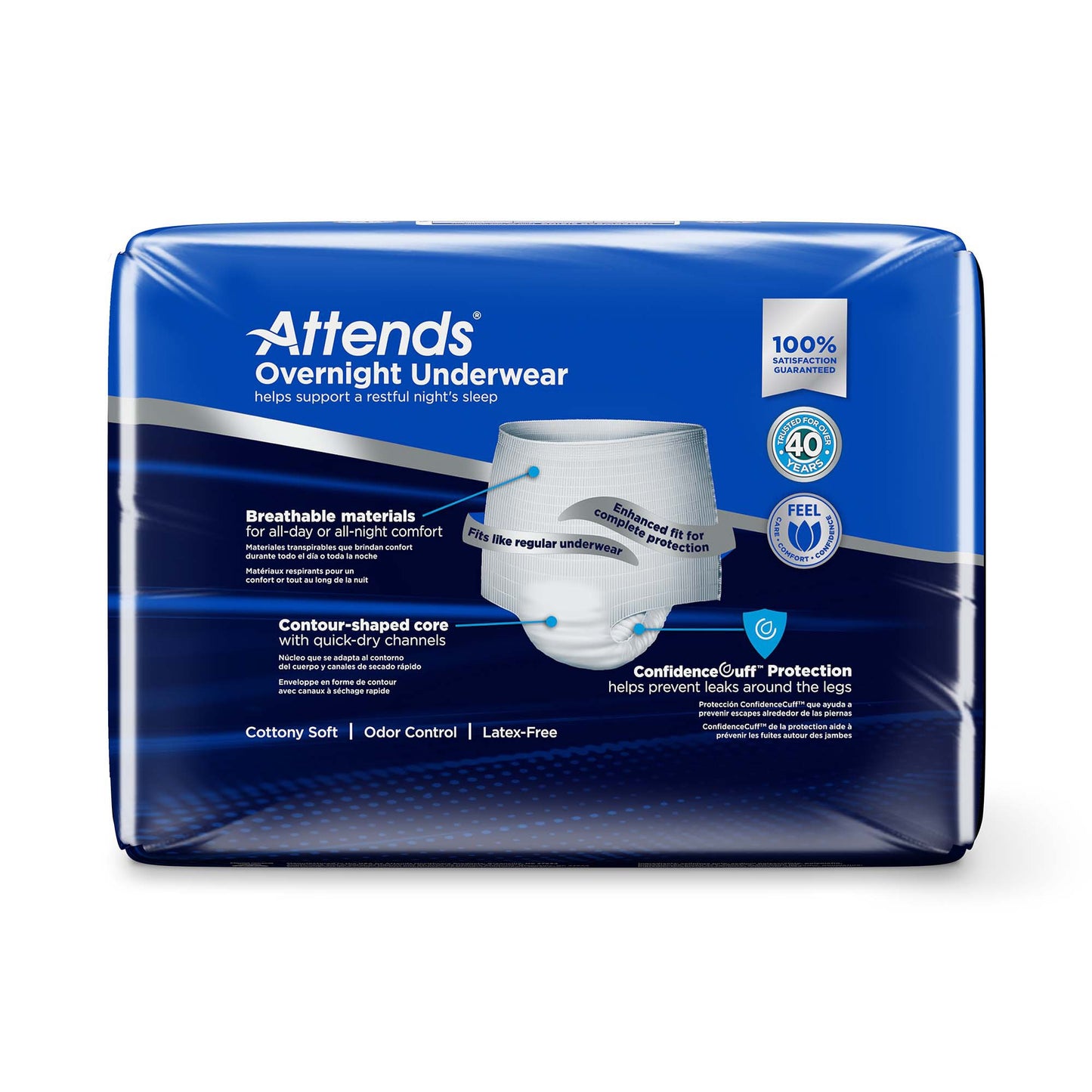 Attends® Overnight Unisex Adult Absorbent Underwear Pull On with Tear Away Seams Medium Disposable Heavy Absorbency (830766_CS)