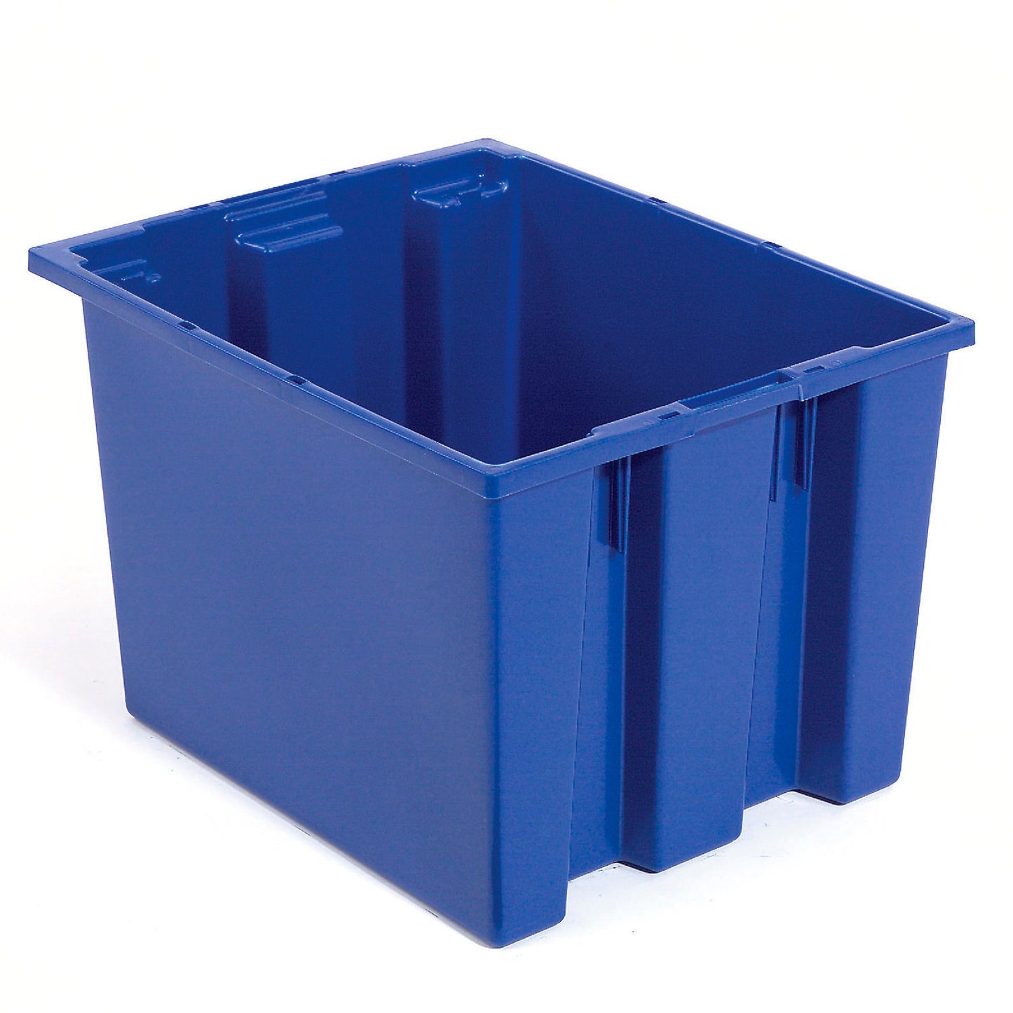 Global Industrial Plastic Stack & Nest Storage Container, No Lid, 19-1/2"Lx15-1/2"Wx13"H, Blue (WB274315BL)