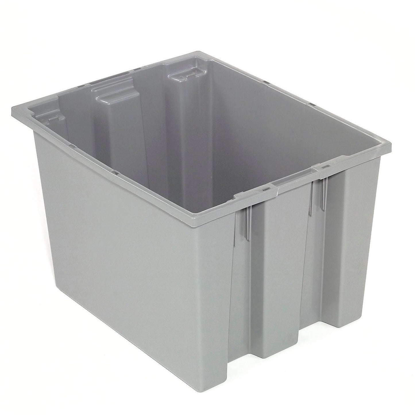 Global Industrial Plastic Stack & Nest Storage Container, No Lid, 23-1/2"Lx15-1/2"Wx12"H, Gray (WB274316GY)
