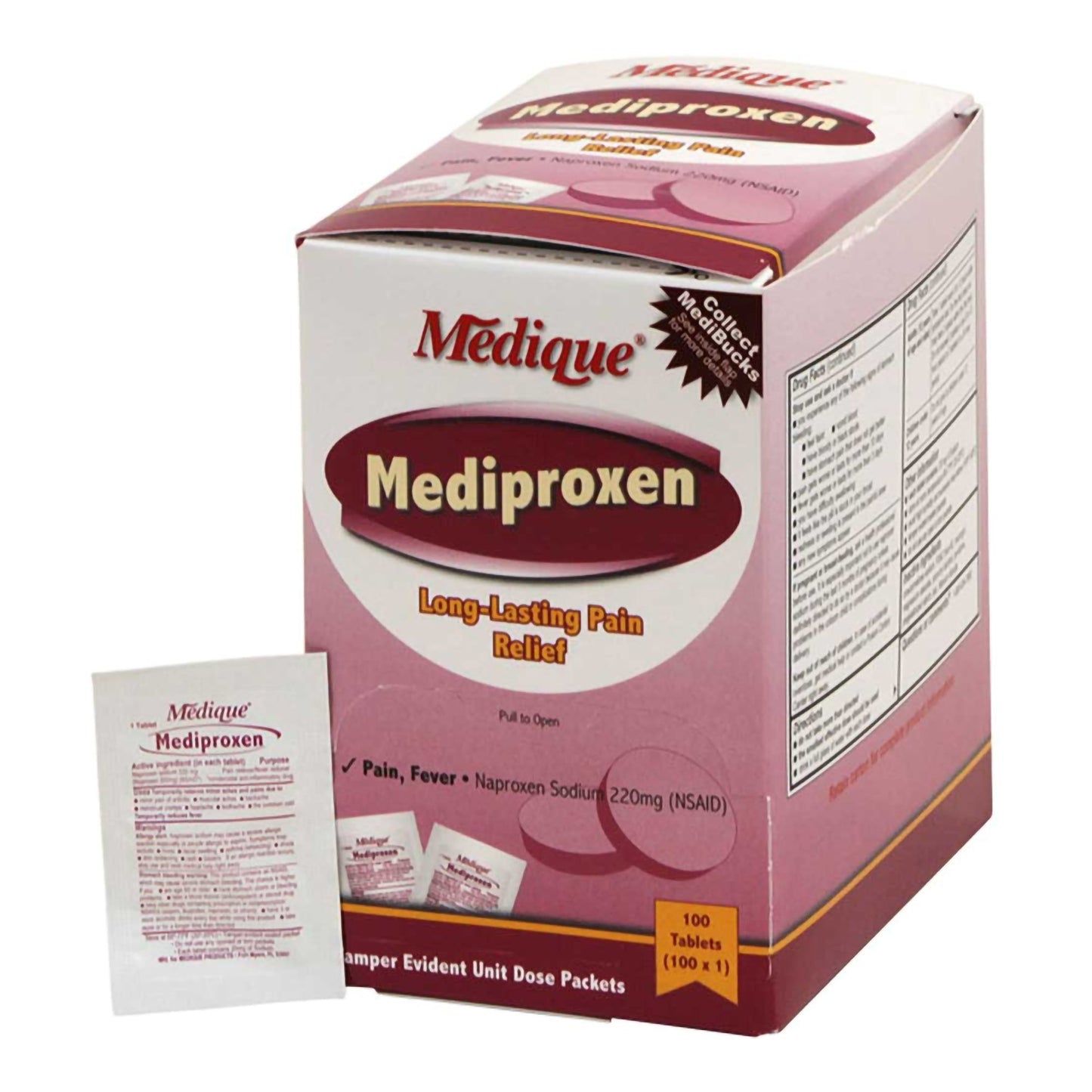 Mediproxen Pain Relief 220 mg Strength Naproxen Sodium Tablet 100 per Box (698080_BX)