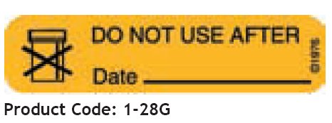 Barkley® Pre-Printed Label Auxiliary Label Orange Do Not Use After Date Black Safety and Instructional 3/8 X 1-9/16 Inch (690555_RL)