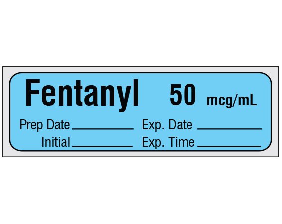 Shamrock Drug Label Syringe Label FENTANYL 50 mcg / mL / Prep Date _____ Exp. Date _____ / Initial _____ Exp. Time _____ Blue 1/2 X 1 Inch (1028715_RL)