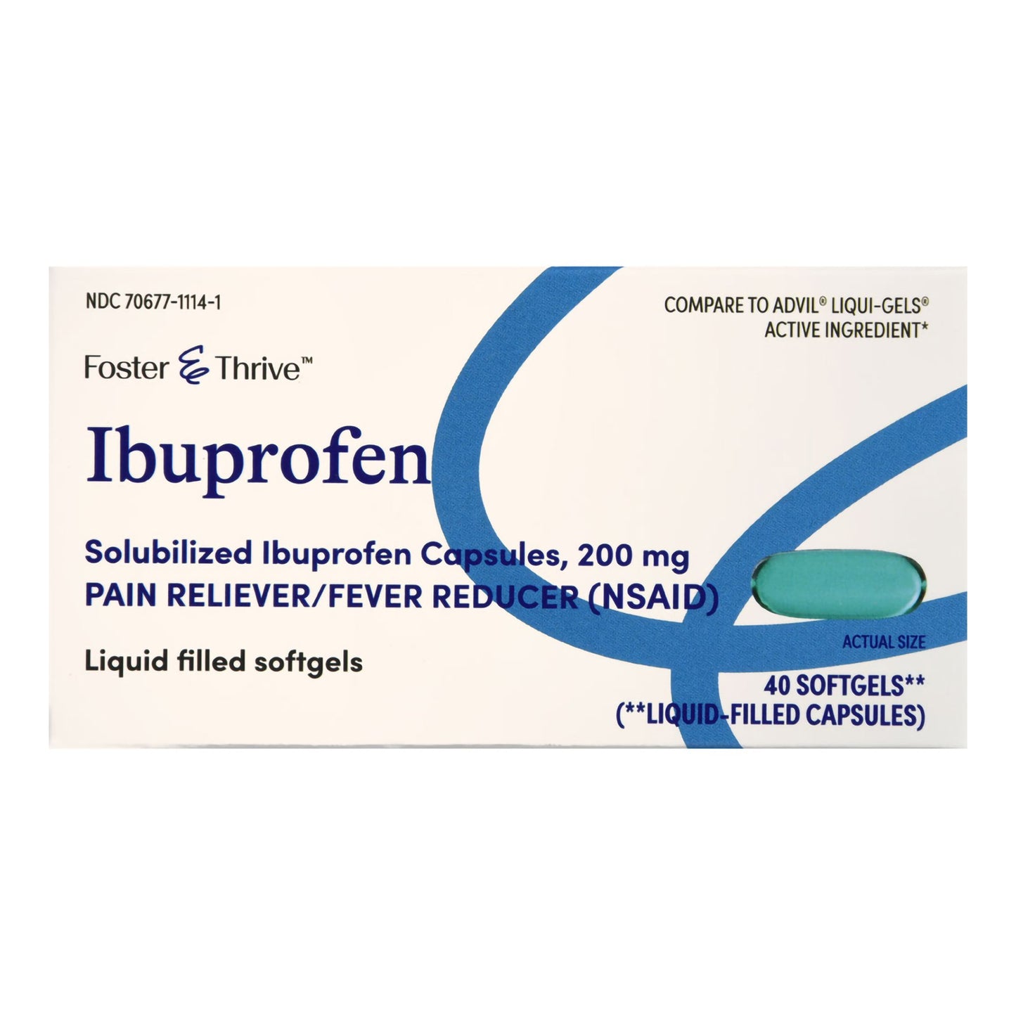 Foster & Thrive™ Pain Relief 200 mg Strength Ibuprofen Capsule 40 per Bottle (1238985_BT)