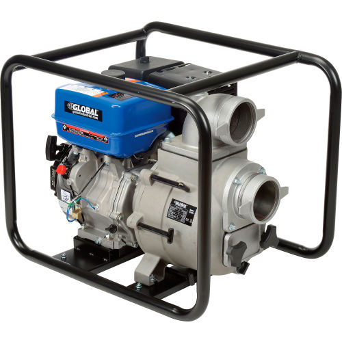 Global Industrial GTP100A Portable Gasoline Trash Pump 4” Intake/Outlet 14HP (WB761205)