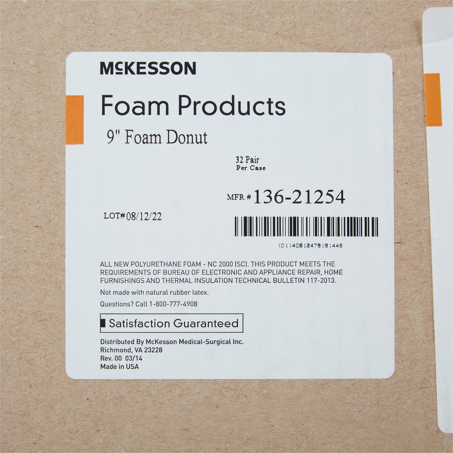 McKesson Head Positioner Donut 9 Inch Diameter Foam Freestanding (929203_EA)