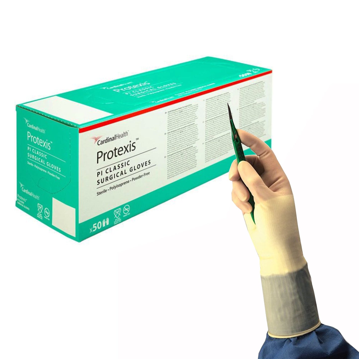 Protexis™ PI Classic Surgical Glove Size 8 Sterile Polyisoprene Standard Cuff Length Smooth Ivory Not Chemo Approved (807214_PR)