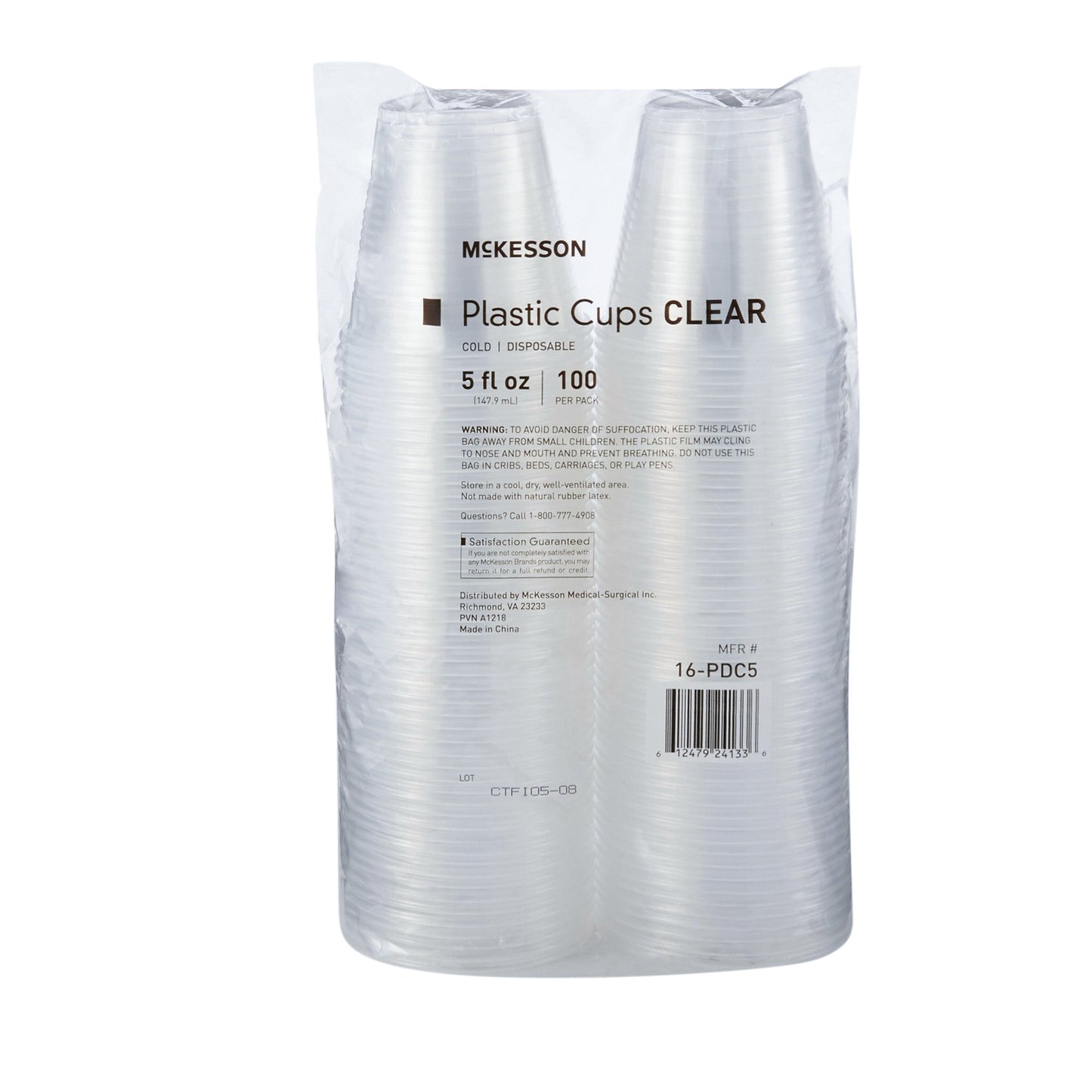McKesson Drinking Cup 5 oz. Clear Polypropylene Disposable (1127769_CS)