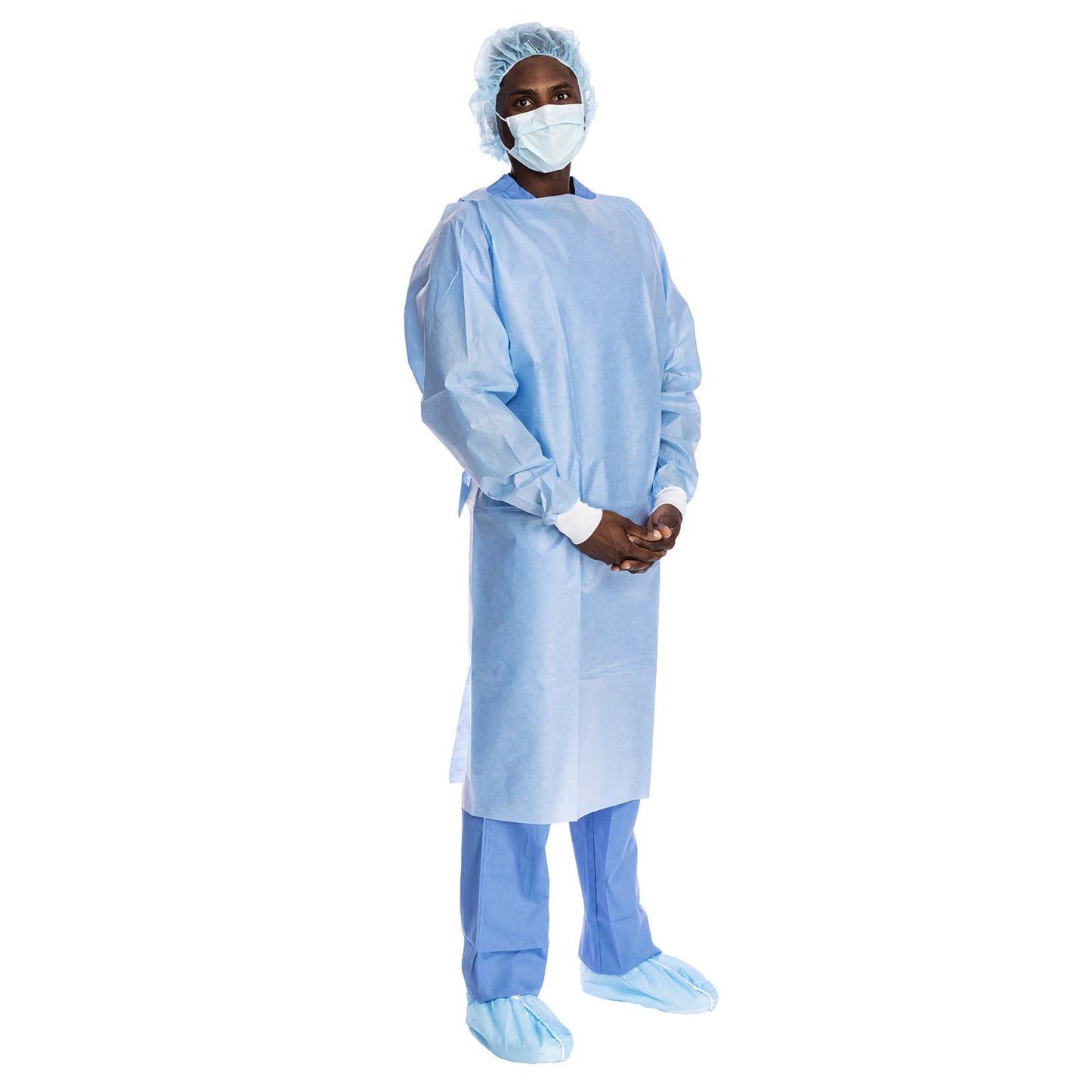 Halyard Protective Procedure Gown One Size Fits Most Blue NonSterile Not Rated Disposable (691480_CS)