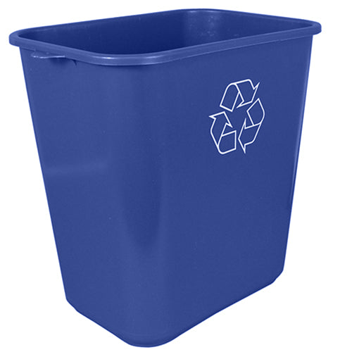 Impact® Soft-Sided Plastic 28 Quart Wastebasket w/ No Pinch'm™, 12/Case, Blue/Recycle (IMP7702-11R)