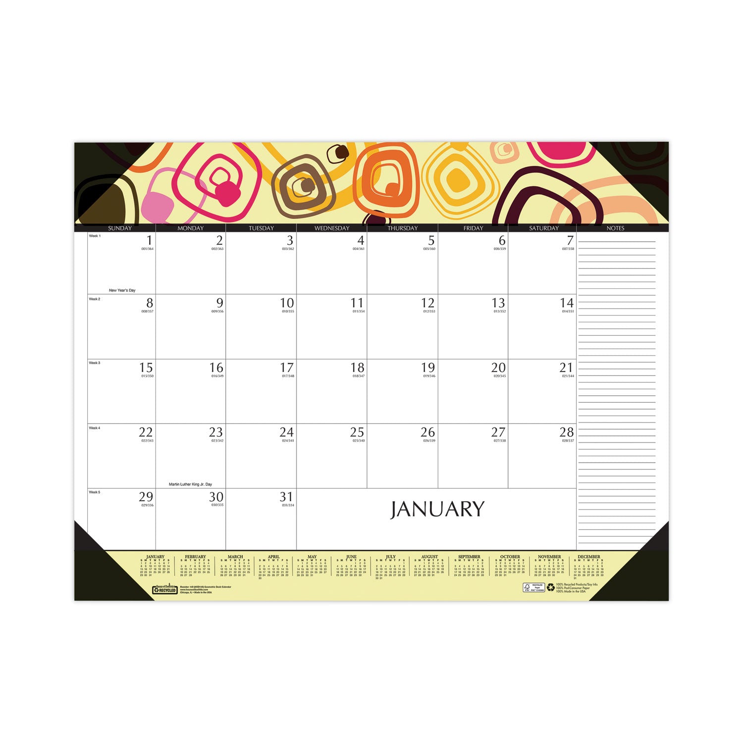 recycled-desk-pad-calendar-geometric-artwork-22-x-17-white-sheets-black-binding-corners-12-month-jan-to-dec-2025-hod149_1
