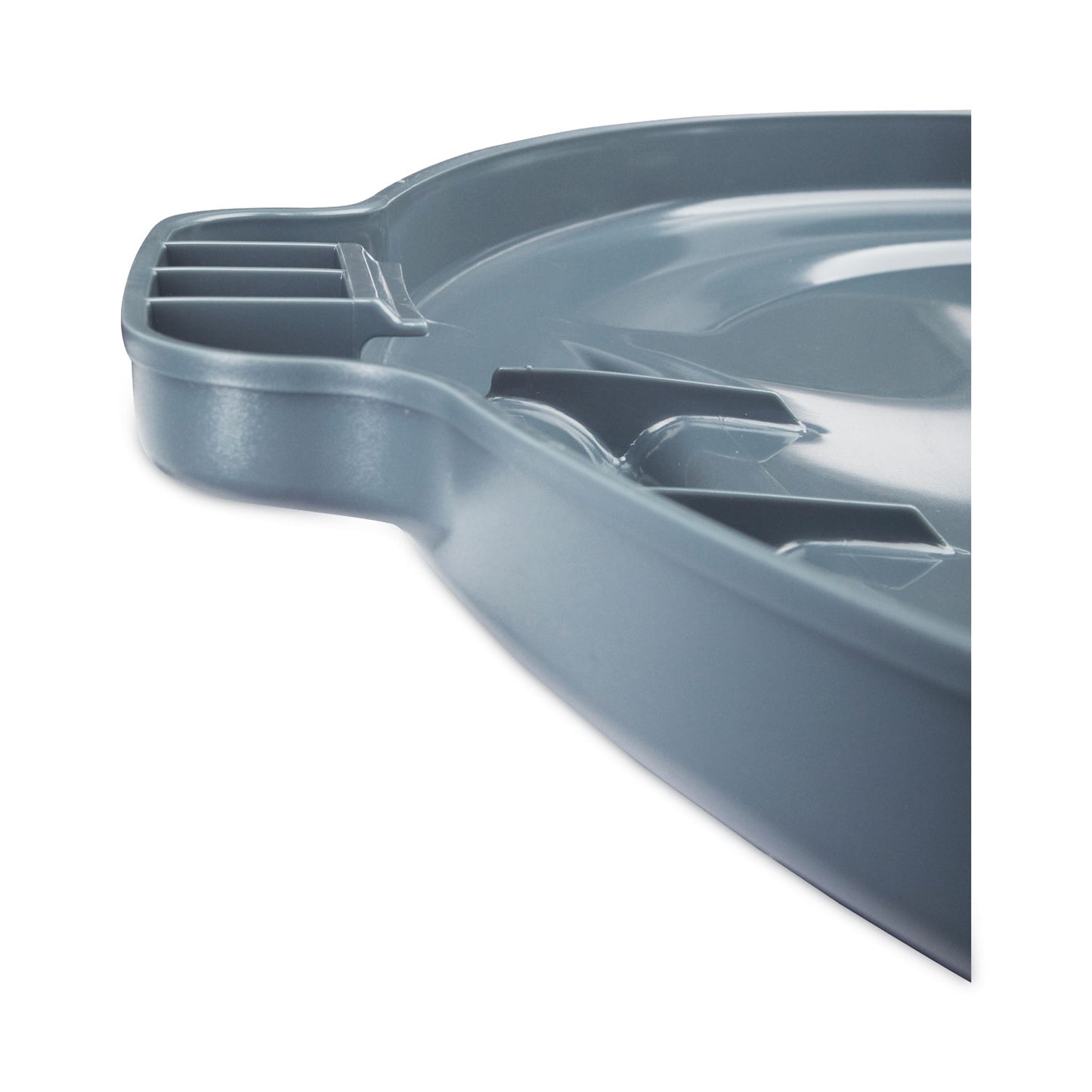 Rubbermaid® Commercial BRUTE Self-Draining Flat Top Lids for 10 gal Round BRUTE Container, 15.91" Diameter, Gray, 6/Carton (RCP260900GRAYCT)