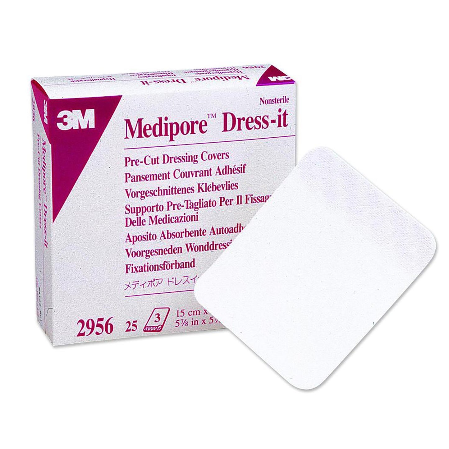 3M™ Medipore™ Dress-It Dressing Retention Tape with Liner White 5-7/8 X 5-7/8 Inch Soft Cloth NonSterile (684046_EA)