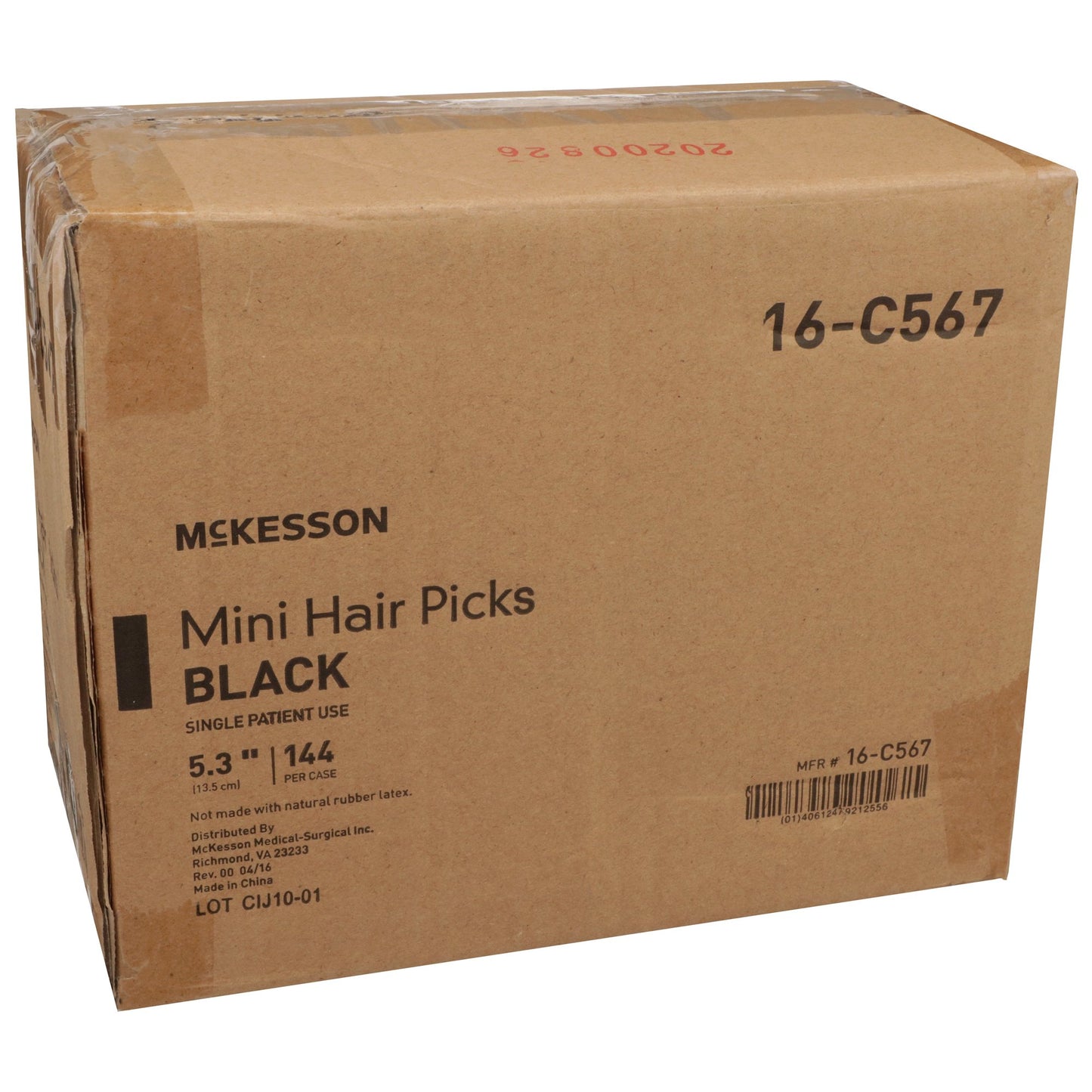 McKesson Mini Hair Pick 5.3 Inch Black Polypropylene (906053_BX)