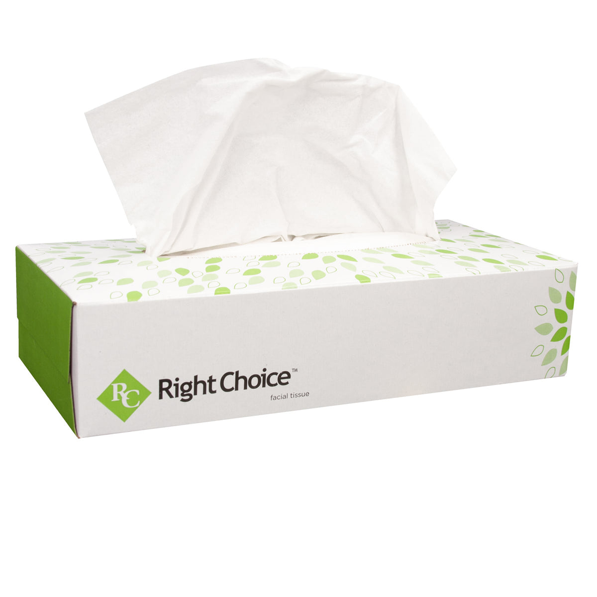 Right Choice® Paper Facial Tissue 2-Ply, White, 7.9" x 7.9" (78000354)