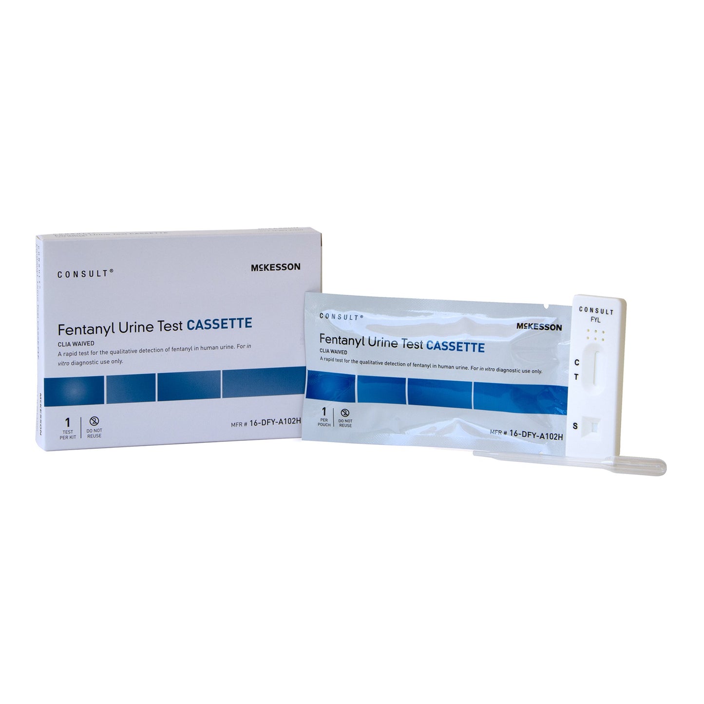 McKesson Consult™ Drugs of Abuse Test Kit Fentanyl (OTC Approved) 5 Tests CLIA Waived (1246106_CS)