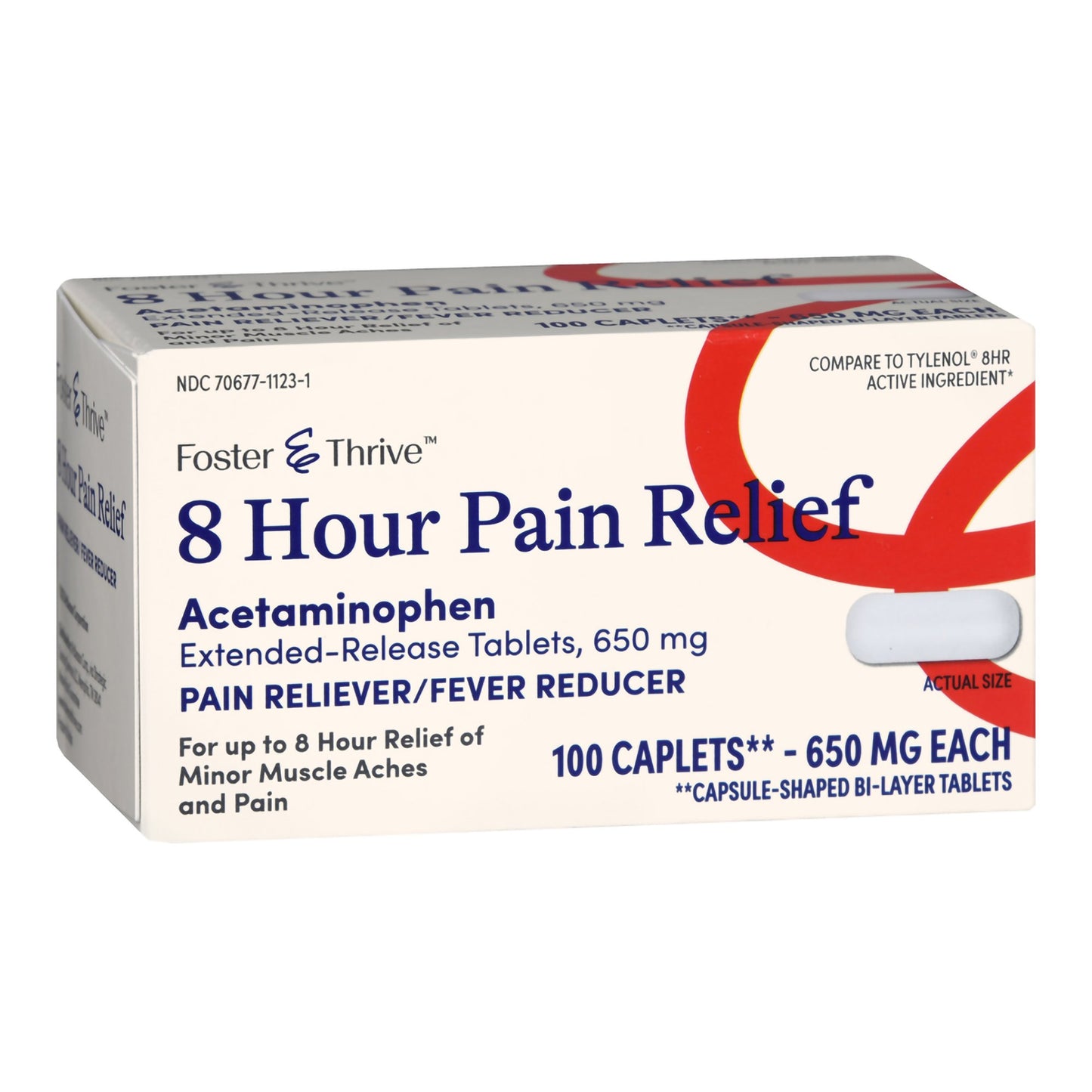 Foster & Thrive™ Pain Relief 650 mg Strength Acetaminophen Capsule 100 Per Bottle (1238931_BT)