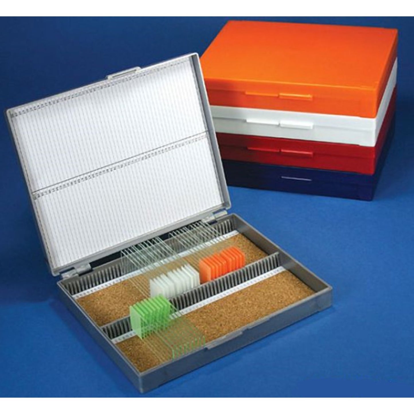 McKesson Slide Storage Box Red ABS Plastic / Cork 100 Slide Capacity (1177720_EA)