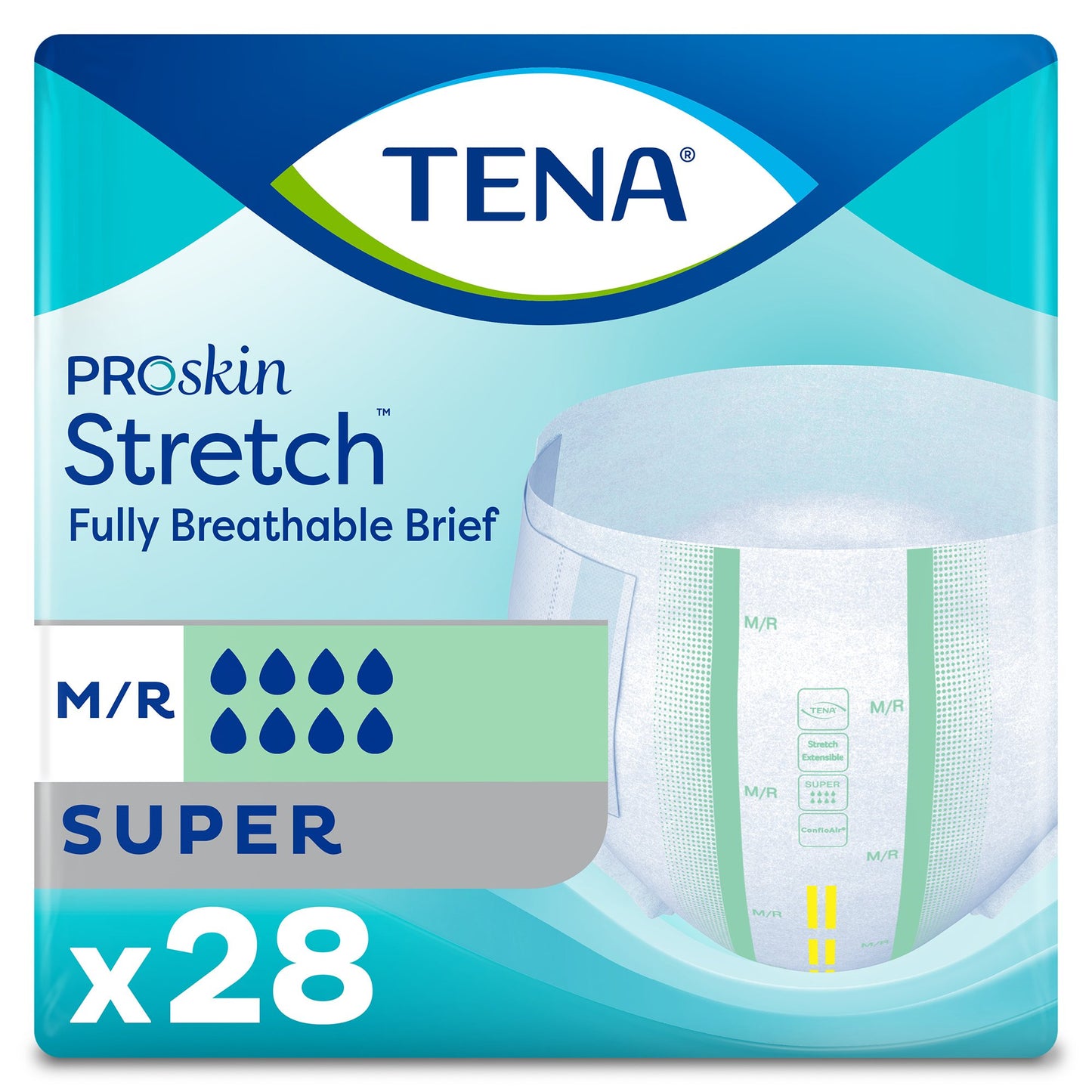 TENA ProSkin Stretch™ Super Unisex Adult Incontinence Brief Medium Disposable Heavy Absorbency (670604_CS)