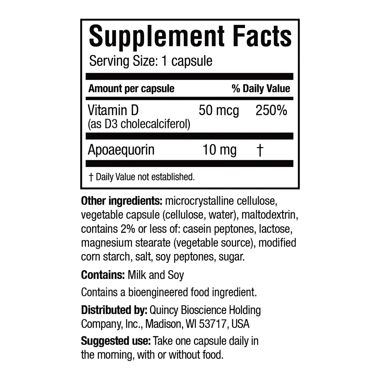 Prevagen® Brain Health Supplement Vitamin D / Apoaequorin 50 mcg - 10 mg Strength Capsule 30 per Bottle (1232014_BT)