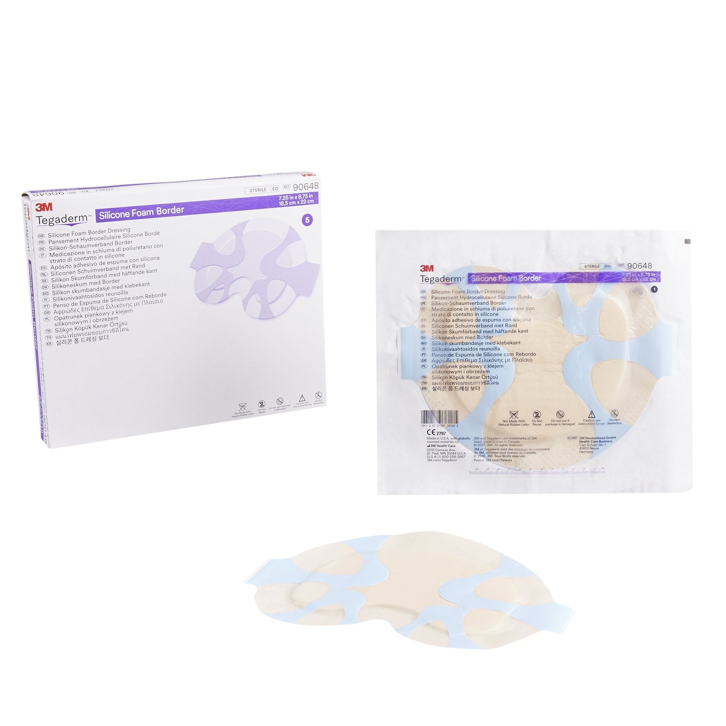 3M™ Tegaderm™ Foam Dressing 7-1/4 X 8-3/4 Inch With Border Film Backing Silicone Adhesive Large Sacral Sterile (1078889_EA)