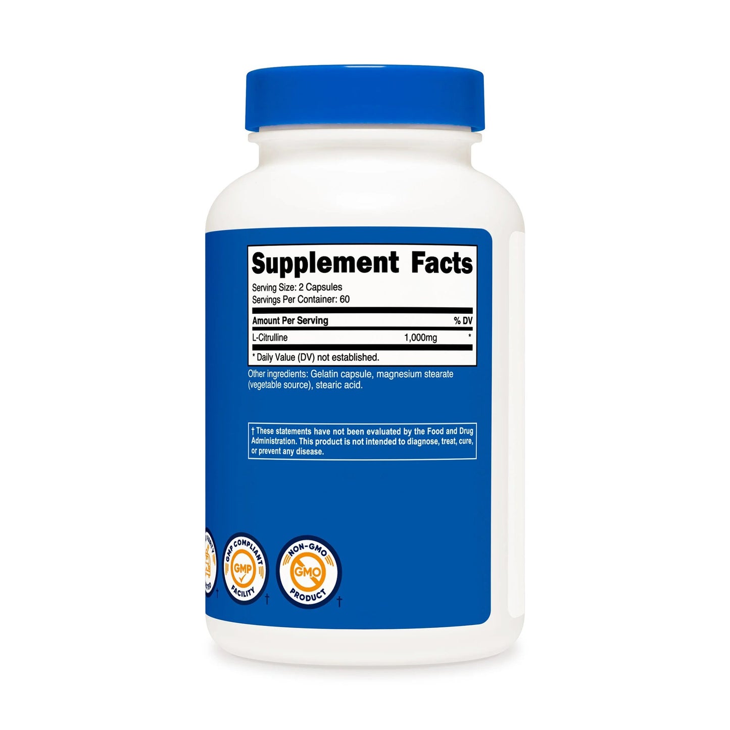 nutricost® Dietary Supplement L-Citrulline 1,500 mg Strength Capsule 120 Per Bottle (1270269_BT)