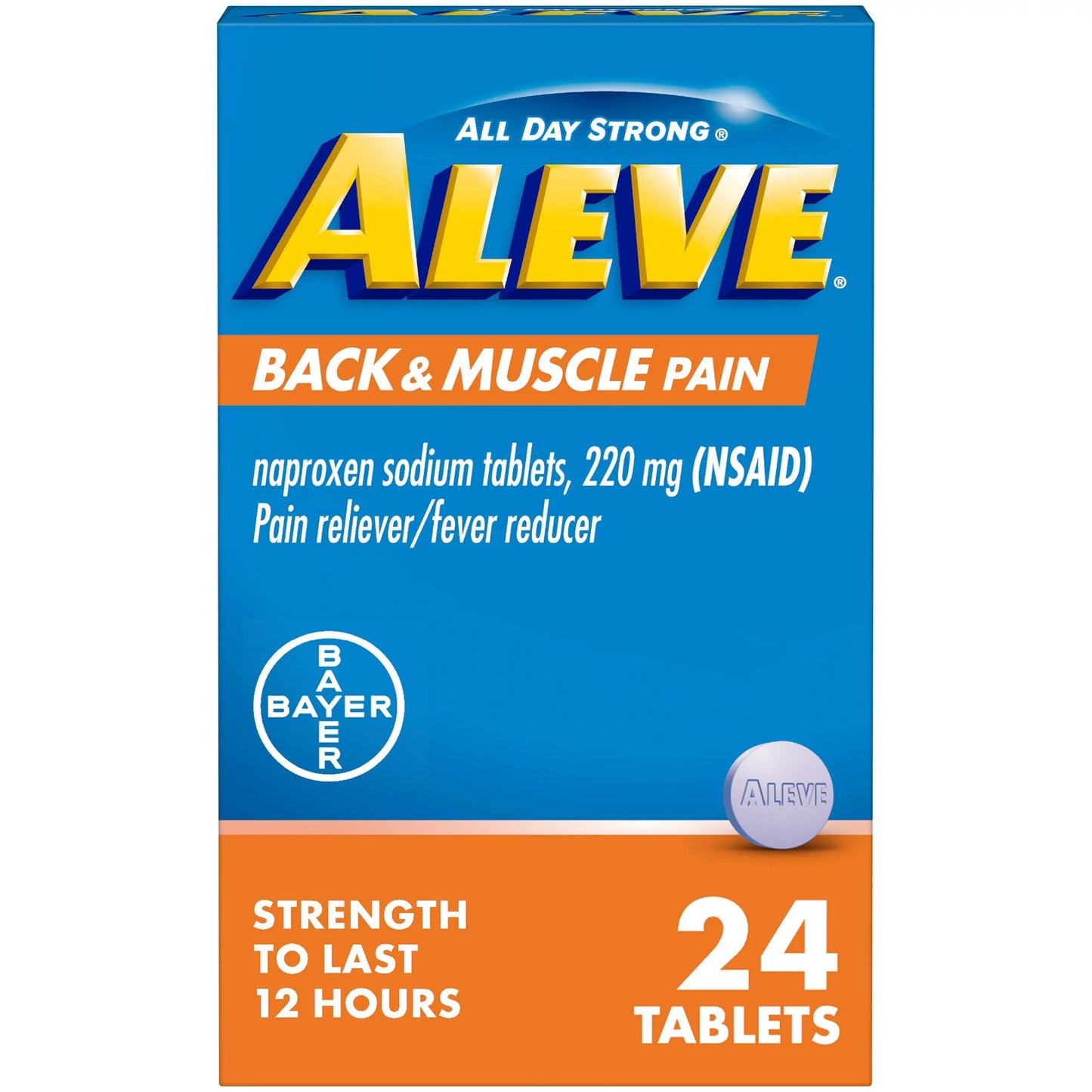 Aleve® Back Pain Relief 220 mg Strength Naproxen Sodium Tablet 24 per Bottle (1229958_BT)