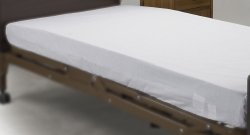 Drive Medical Bed Sheet Fitted 36 X 80 X 6 Inch White Cotton / Polyester Reusable (1061121_PK)