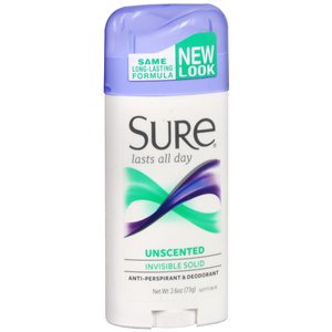 Sure® Antiperspirant / Deodorant Solid 2.6 oz. Unscented (835475_EA)