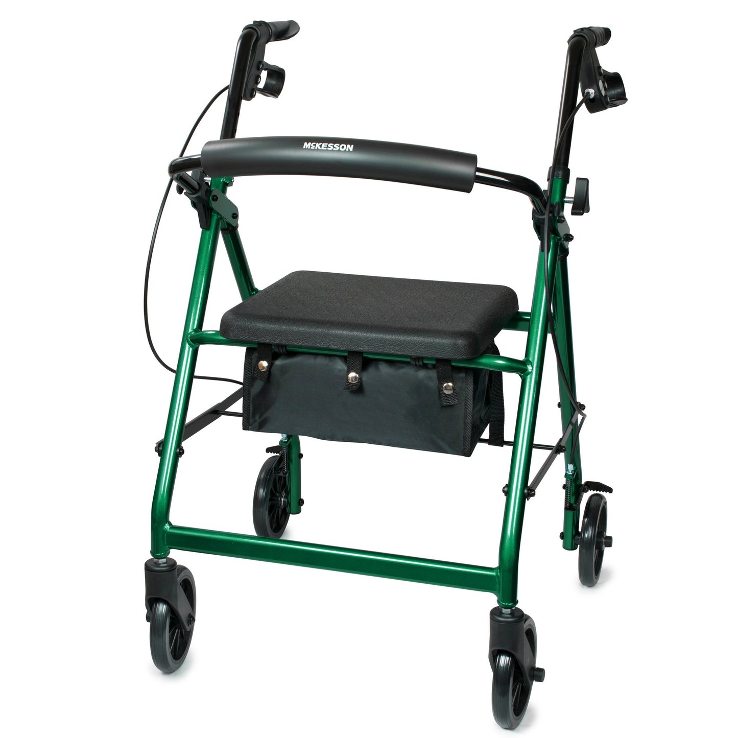McKesson 4 Wheel Rollator Green Adjustable Height / Folding Aluminum Frame (1065265_EA)