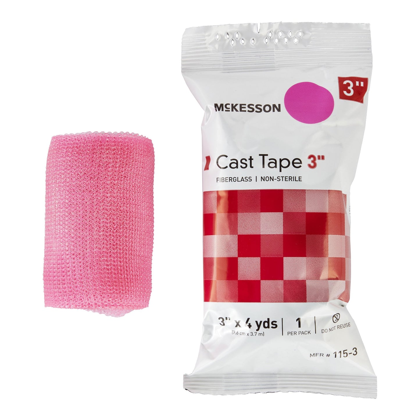 McKesson Cast Tape 3 Inch X 12 Foot Fiberglass Pink (733696_BX)