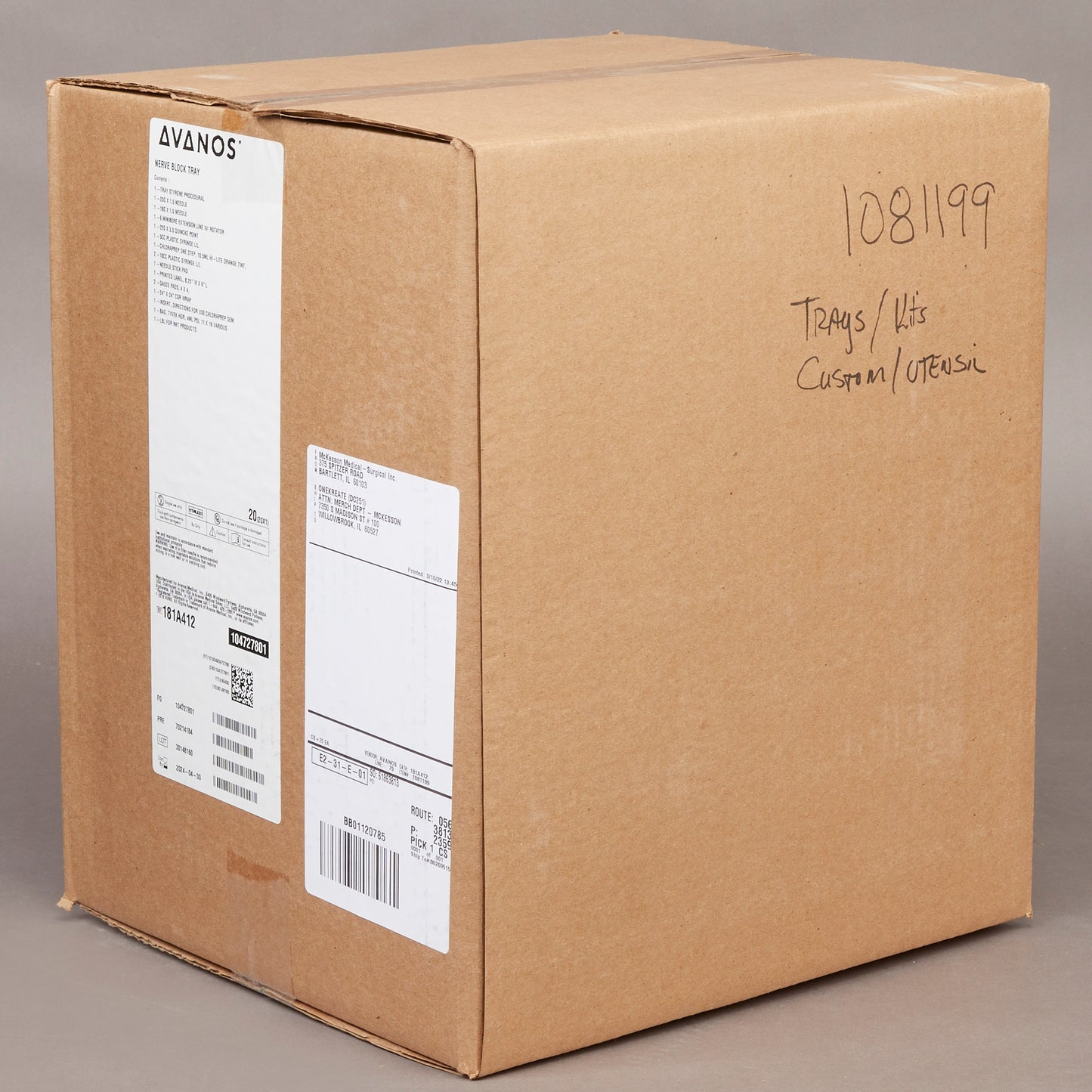 Avanos Medical Sales LLC Epidural Tray Single Shot Tuohy 20 Gauge 3-1/2 Inch (1081199_CS)