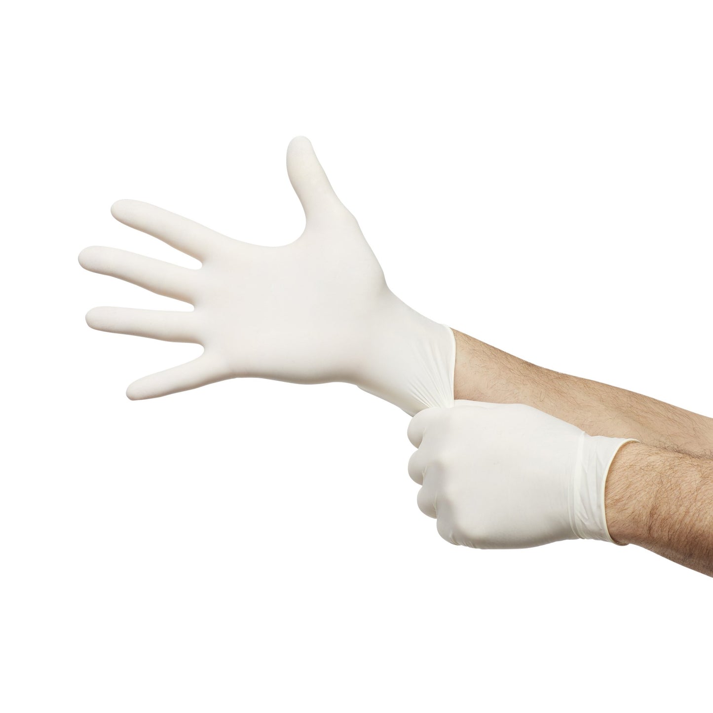 McKesson Confiderm® Exam Glove Medium NonSterile Latex Standard Cuff Length Textured Fingertips Ivory Not Rated (921593_BX)