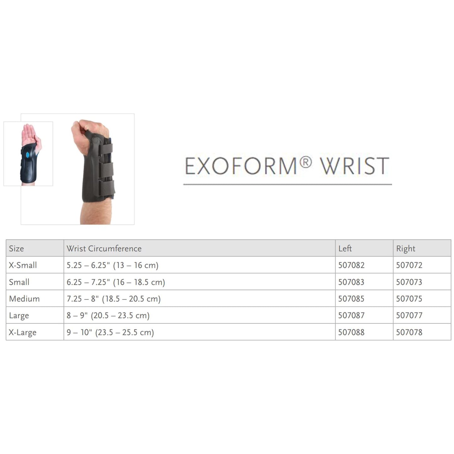 Ossur® Exoform® Wrist Brace Aluminum / Plastic Left Hand Black Small (536482_EA)