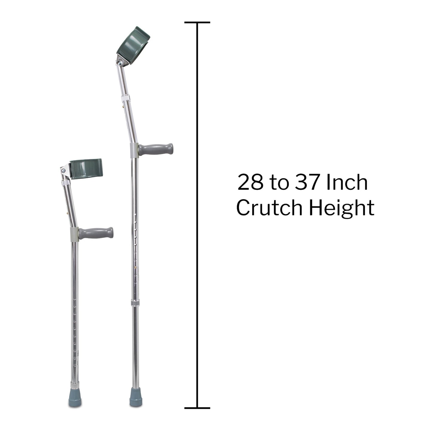 Mckesson Forearm Crutches Adult Steel Frame 300 lbs. Weight Capacity (1095260_BX)