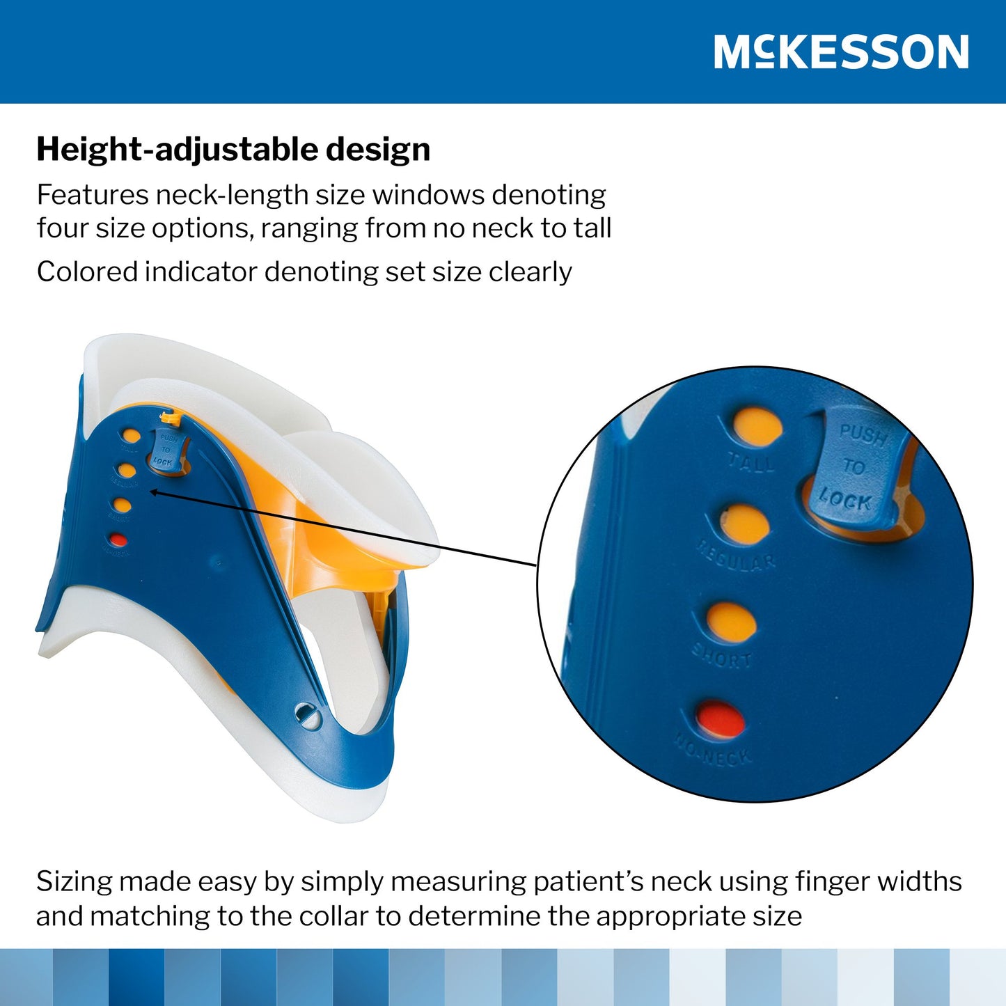 McKesson Rigid Cervical Collar Preformed Adult One Size Fits Most One-Piece / Trachea Opening Adjustable Neck Circumference (1220096_CS)