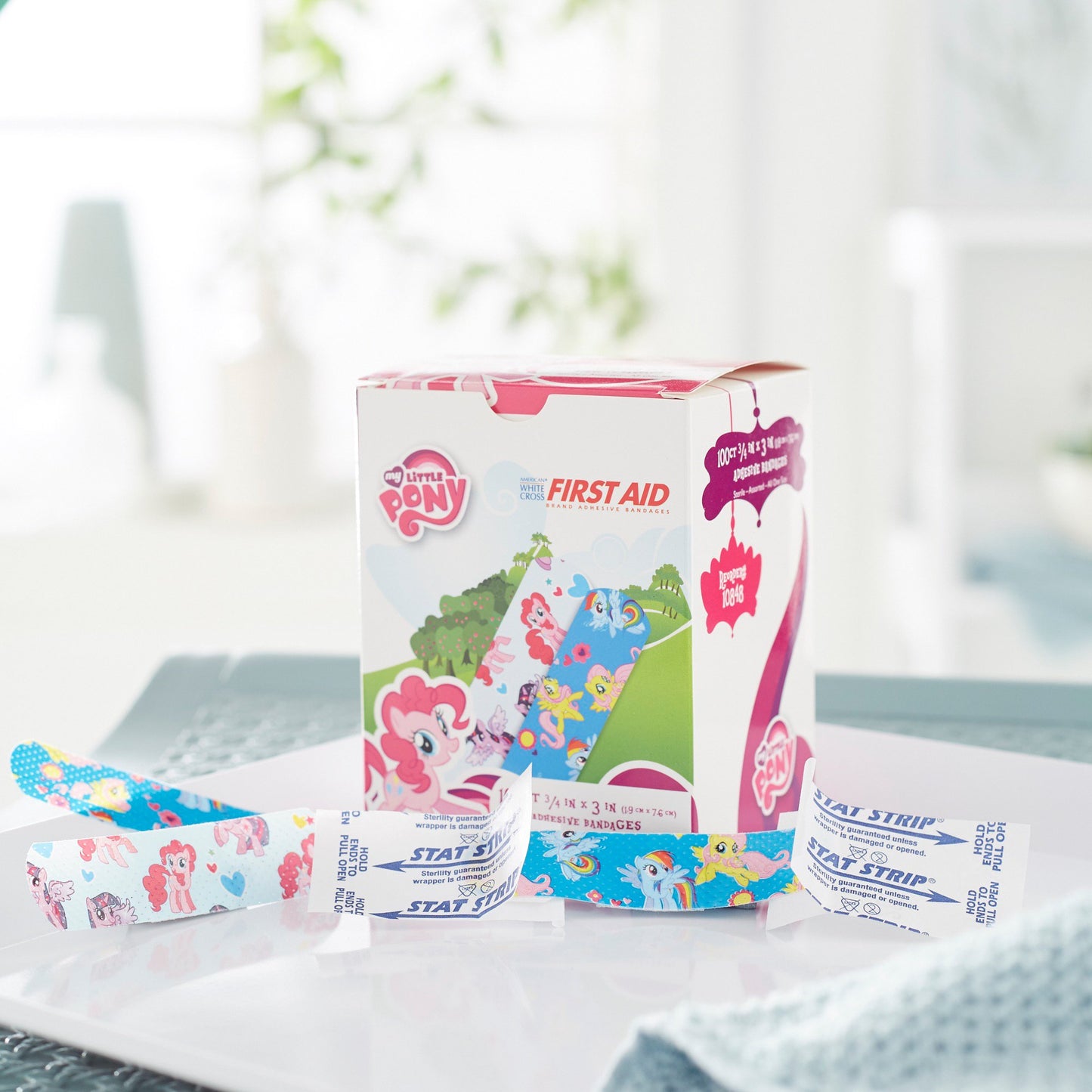 American® White Cross Stat Strip® Adhesive Strip 3/4 X 3 Inch Plastic Rectangle Kid Design (My Little Pony) Sterile (980583_CS)