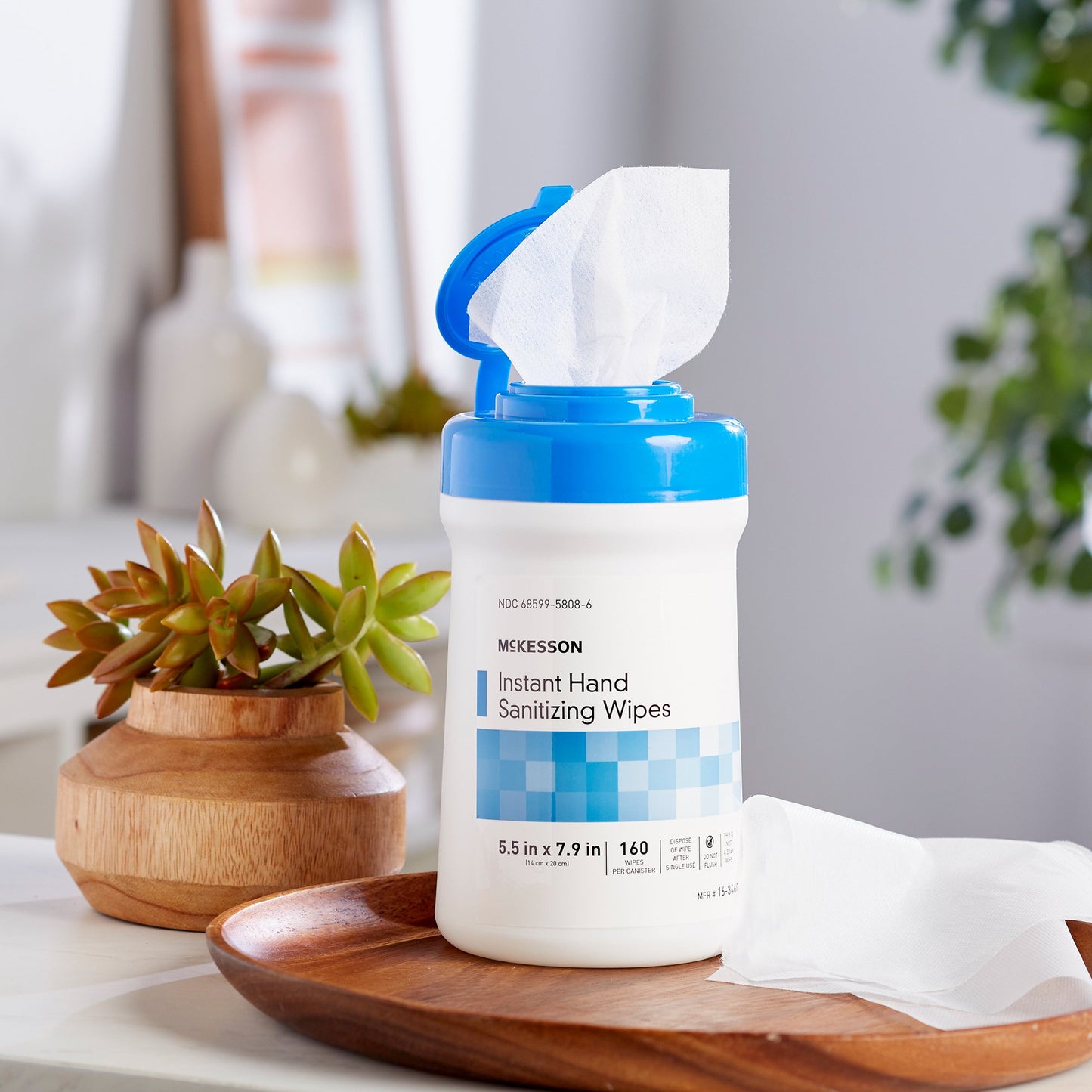 McKesson Hand Sanitizing Wipe 160 Count Ethyl Alcohol Wipe Canister (1179868_CS)