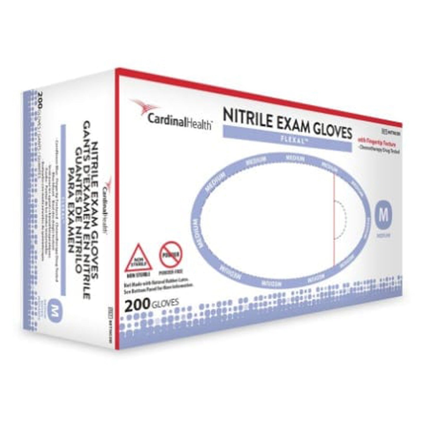 FLEXAL™ Nitrile Exam Glove Medium NonSterile Nitrile Standard Cuff Length Textured Fingertips Blue Chemo Tested (784952_BX)