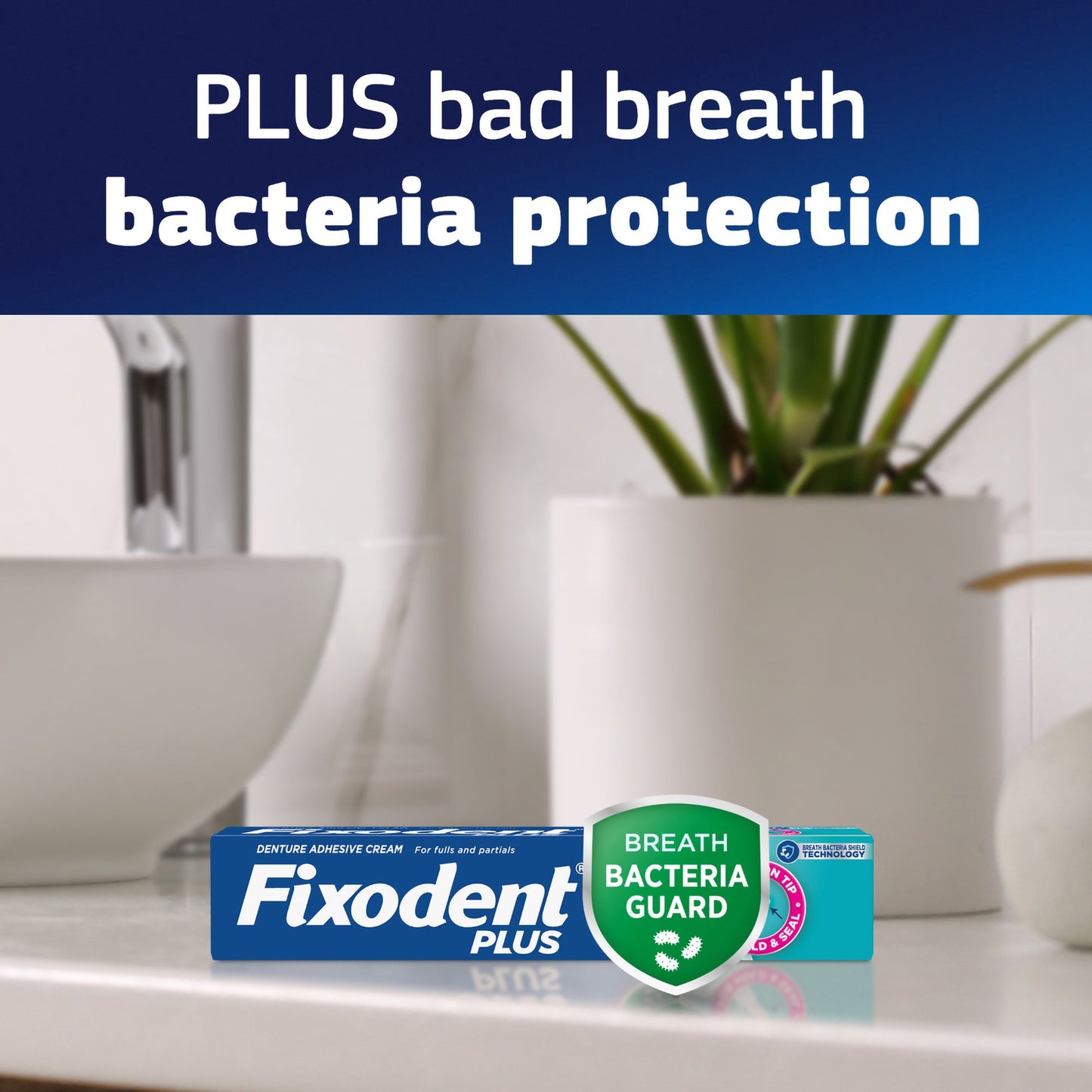Fixodent® Plus Breath Bacteria Guard Denture Adhesive Cream 2 oz. (1231752_EA)