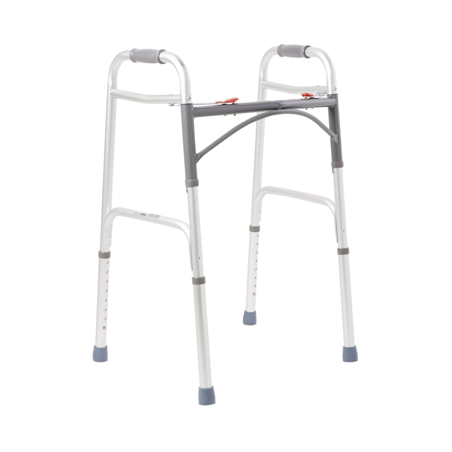 McKesson Dual Release Folding Walker Adjustable Height Aluminum Frame 350 lbs. Weight Capacity 32 to 39 Inch Height (1128907_EA)