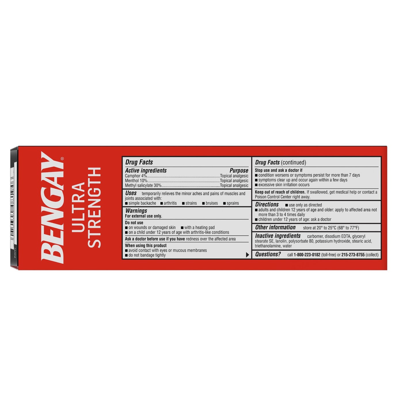 Bengay® Ultra Strength Topical Pain Relief 30% - 10% - 4% Strength Camphor / Menthol / Methyl Salicylate Cream 4 oz. (861389_CS)