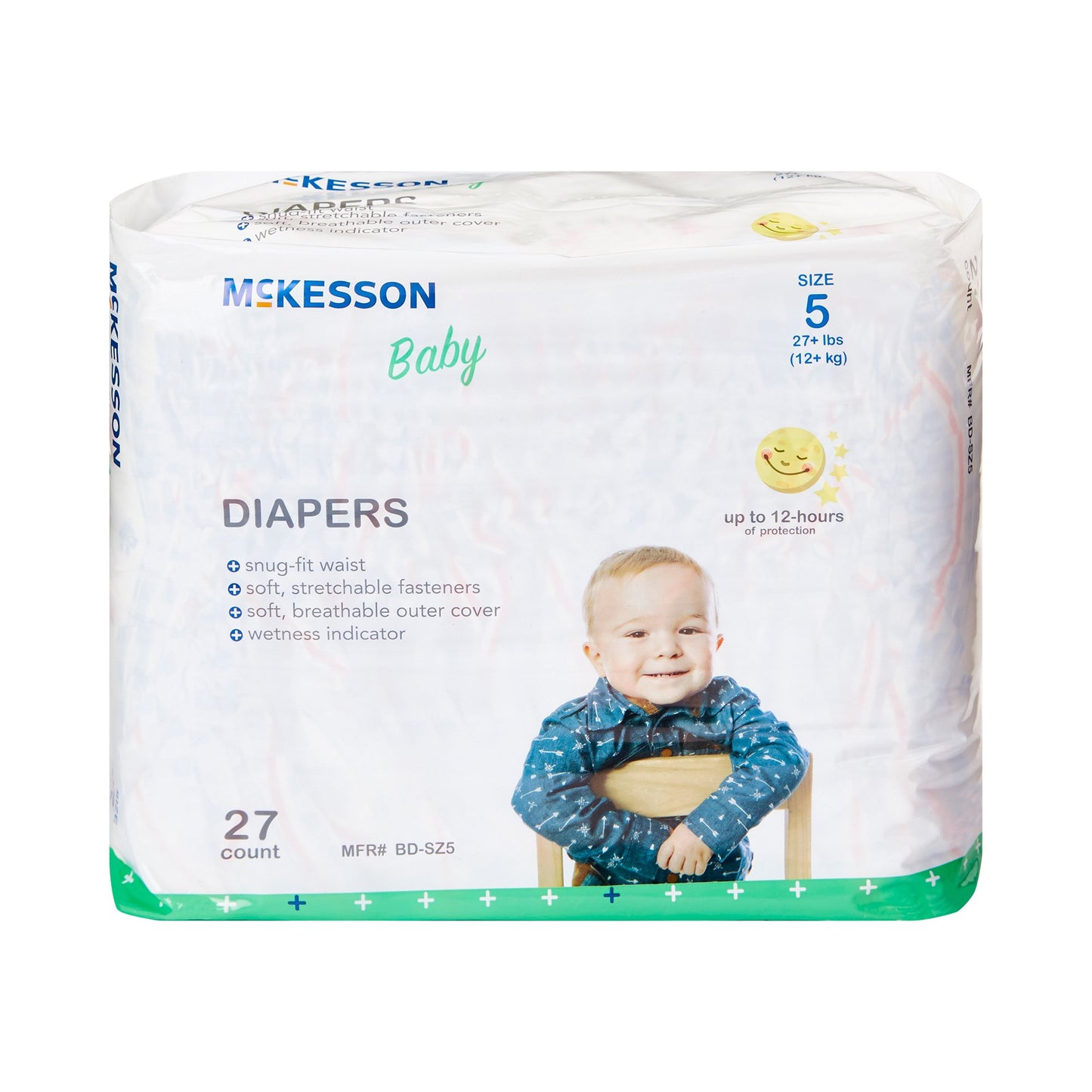 McKesson Unisex Baby Diaper Size 5 Disposable Heavy Absorbency (1144478_BG)